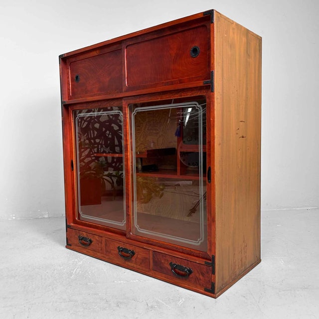 1970s Vintage Shōwa Cha Tansu Japanese Tea Cabinet, 1970s For Sale - Image 5 of 18
