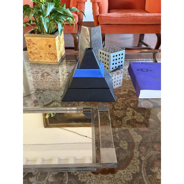 French Pyramid Shaped Stacked Ceramic Ashtrays, 1980s, Set of 4 For Sale - Image 15 of 18