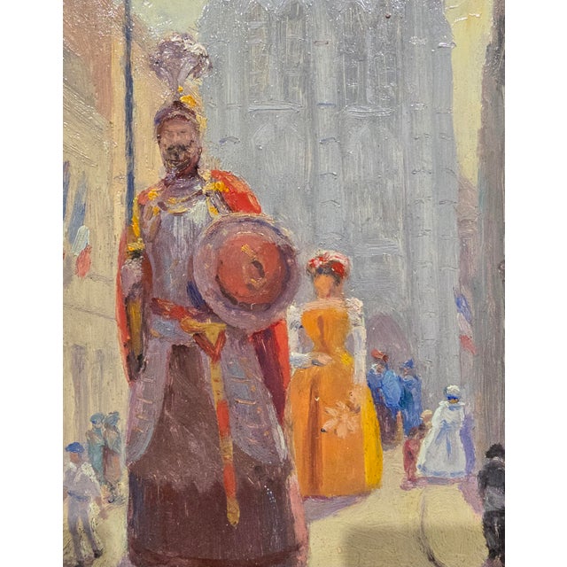 Madaleine Aimé – French Impressionist Fêtes De Gayant Festival in Douai –Oil Painting For Sale - Image 9 of 11