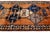 Mid-20th Century Vintage Turkish Oushak Runner Rug With Geometric Medallions in Burnt Orange and Indigo Blue For Sale In New York - Image 6 of 9
