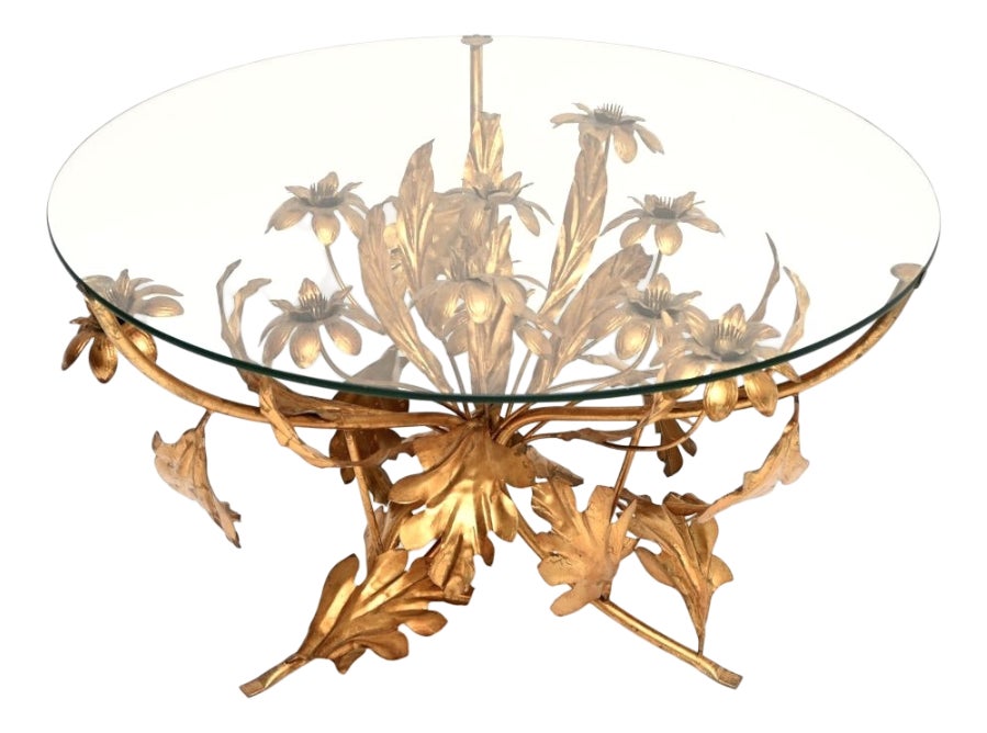 Vintage Gilt Metal Coffee Table by Hans Kogl, 1960