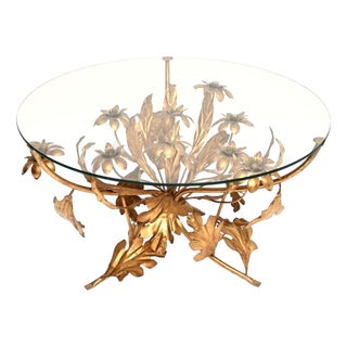 Vintage Gilt Metal Coffee Table by Hans Kogl, 1960 For Sale