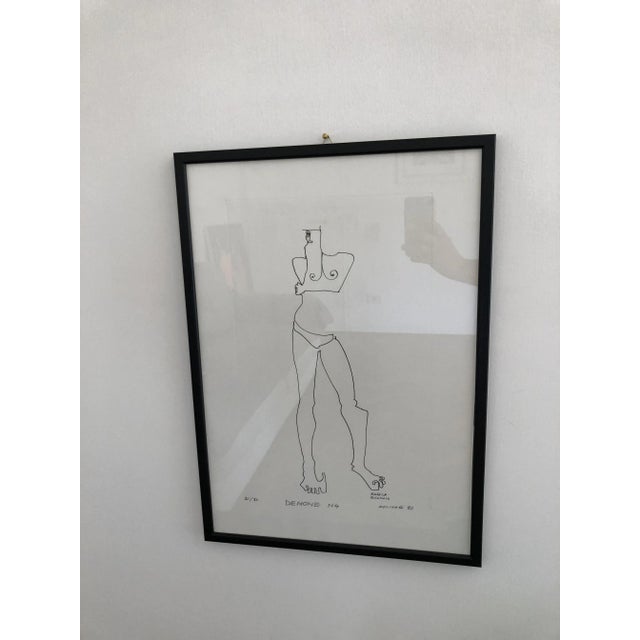 Set of 4 silkscreen prints Angels of Molinari of the 80s Signed and framed Perfect 30 cm x 40 cm