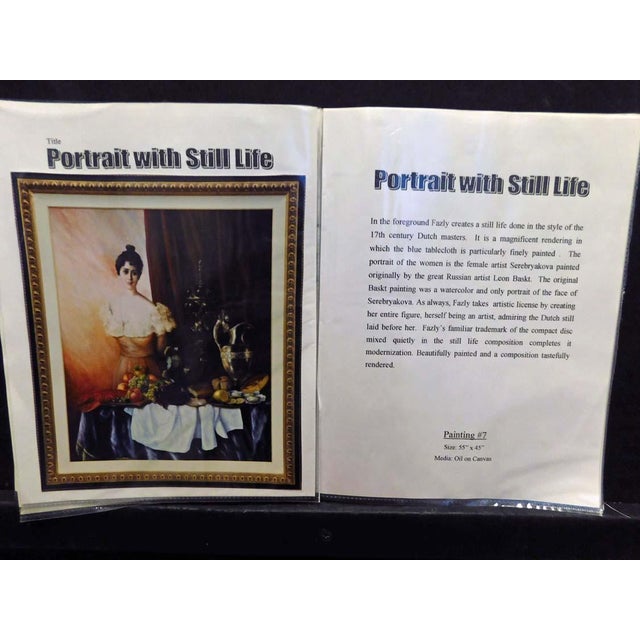 Impressionist Fazly (Fazoil Ataullakhanov) "Portrait With Still Life" Original Oil Painting For Sale - Image 3 of 13