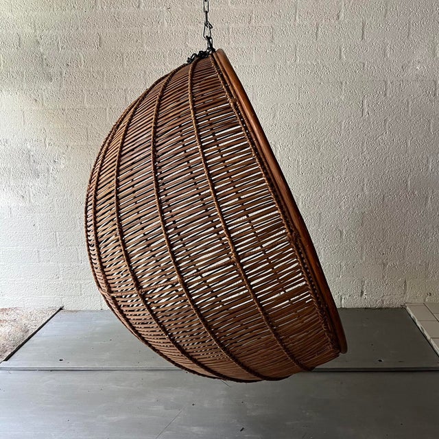 Spherical Reed Hanging Chair, 2000s, in Good conditions. Designed from 2000 This piece is designed in the style of the...