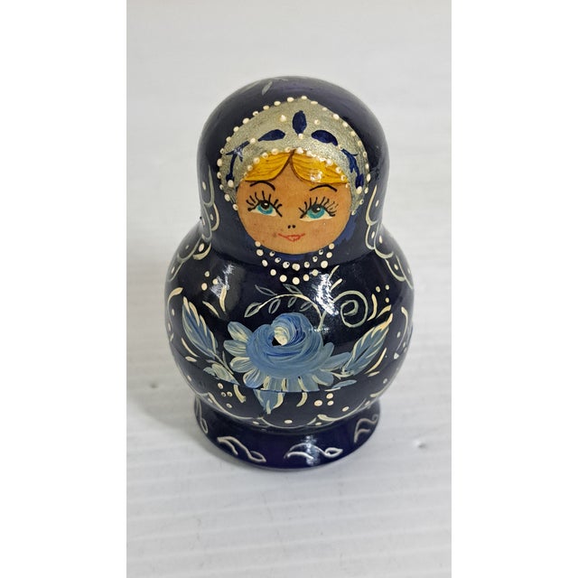 Vintage Lot 3 Russian Hand Painted Wooden Egg Sets Plus Matryoshka Dolls For Sale - Image 4 of 12
