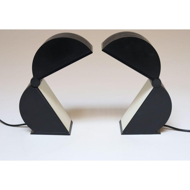1980s Italian Postmodern Foldable "Disco" Table Lamps by Mario Bertorelle - a Pair For Sale - Image 4 of 15
