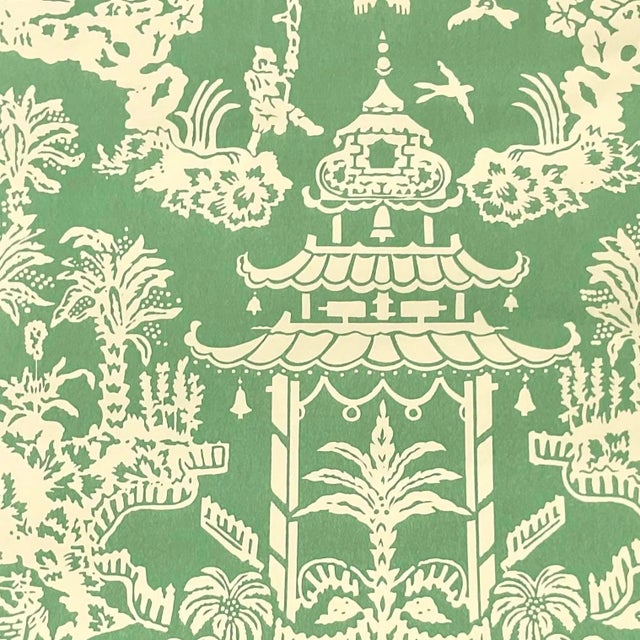 Late 20th Century Vintage Boho Brunschwig & Fils Lhasa Hand Printed Double Roll Wallpaper For Sale - Image 5 of 14