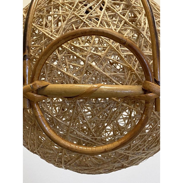 Bamboo and Rope Ceiling Light, 1970s For Sale - Image 5 of 18