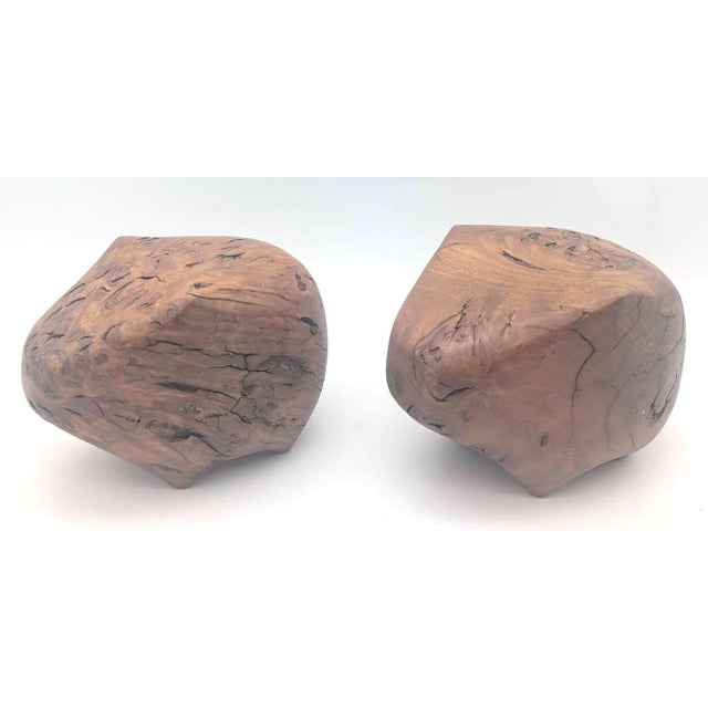 Wood Handcrafted Burl Wood Animal Figurines, a Pair For Sale - Image 7 of 11
