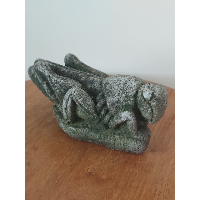 Arts & Crafts Rare Vintage Hand Carved Stone Garden Sculpture of Aztec Grasshopper For Sale - Image 3 of 12