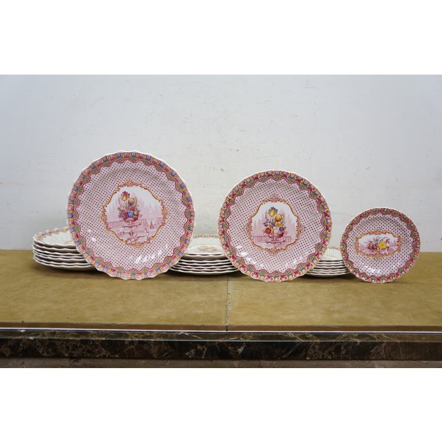 1920s Victorian Copeland Spode Polychrome Transferware Dinner Service for 8 - 72 pcs For Sale - Image 15 of 18