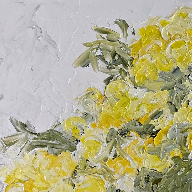 1971 Original Oil Painting Impasto Floral Yellow Roses Signed "Blackard"30" For Sale In San Francisco - Image 6 of 10