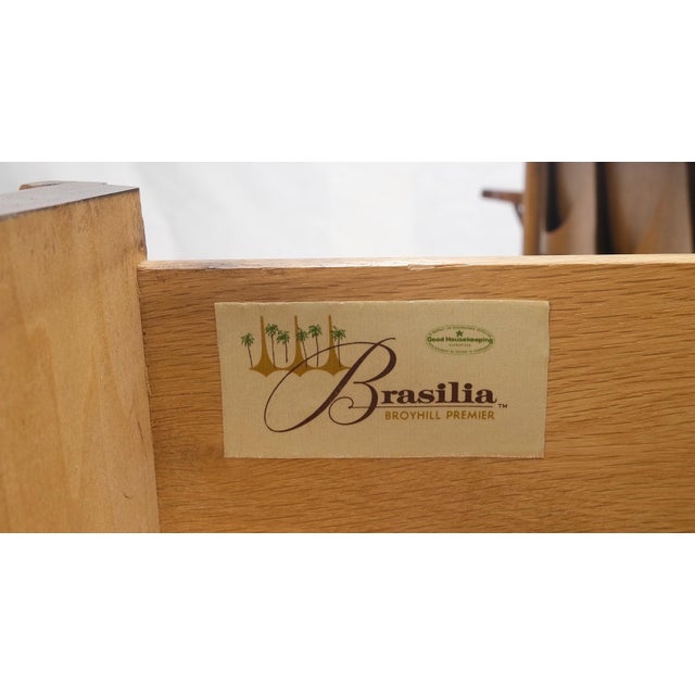 Brasilia Mid Century Modern Walnut 6 Drawer Long Credenza Dresser