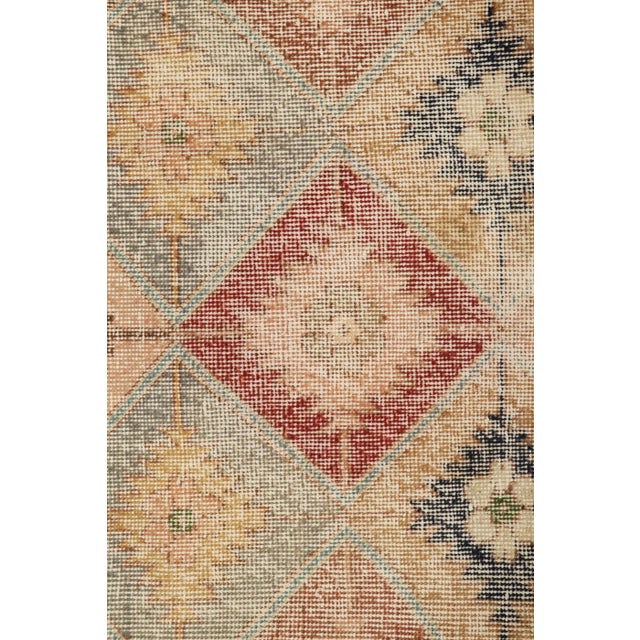 Traditional Vintage Zeki Müren Runner Rug With Multicolor Floral Medallions | Rug & Kilim For Sale - Image 3 of 7