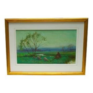 Springtime Near Amberley - 1903", Original Watercolor Painting