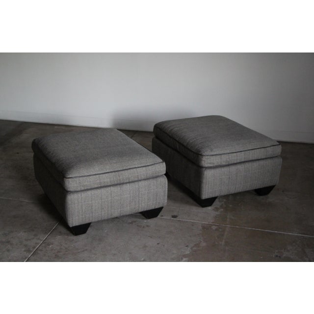 Ralph Lauren Wool Herringbone Ottomans a Pair Chairish