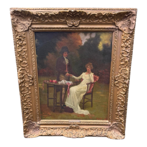 Antique Victorian Gilt Framed Oil Painting on Canvas the Proposal H. B. Sparks