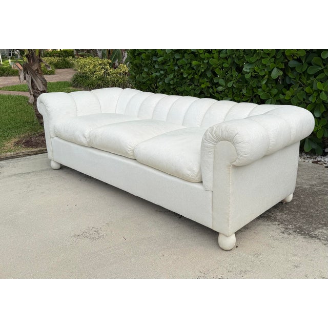 Late 20th Century Vintage American Channel Back Lounge Sofa by Fine Arts Furniture New York For Sale - Image 5 of 12