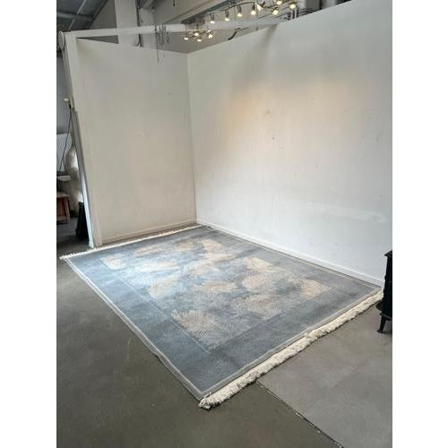 Textile Large Handmade Edition 450 Fine Art Rug in Blue and Ivory For Sale - Image 7 of 9