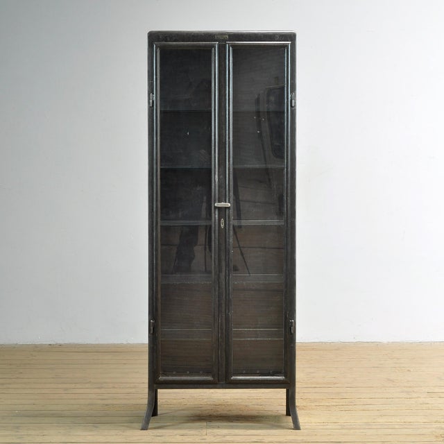 Industrial Polished Iron Medical Cabinet, 1910s For Sale - Image 3 of 12
