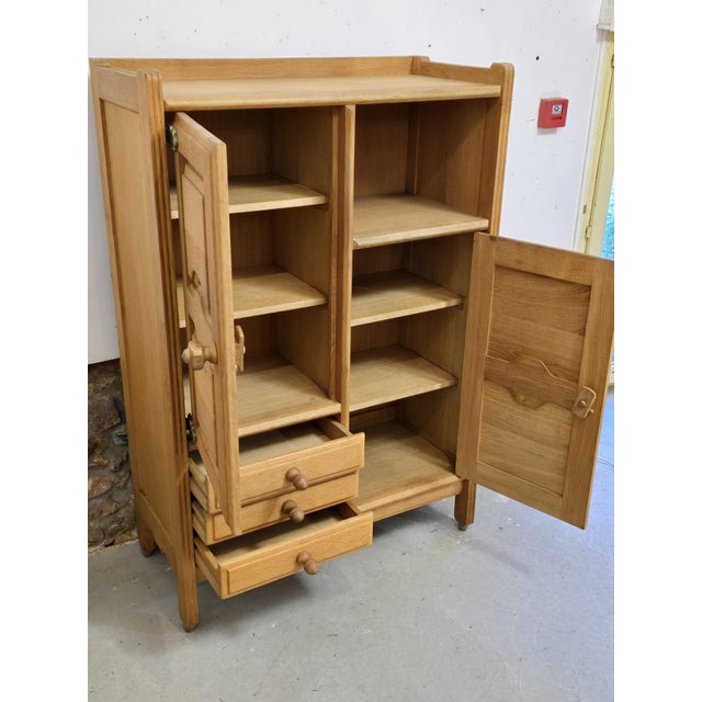 Tall Sideboard with Cupboards, Drawers and Niche by Guillerme et Chambron, 1970s For Sale - Image 18 of 18