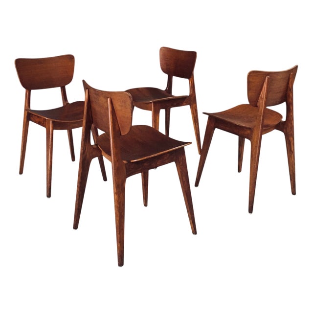 Modernist Reconstruction Dining Chairs, France, 1940s, Set of 4 For Sale