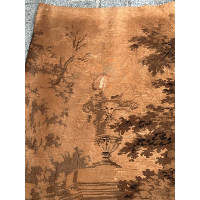 Elegant French tapestry from early 20th century, woven on the jacquard looms in the traditional 18th century Aubusson...