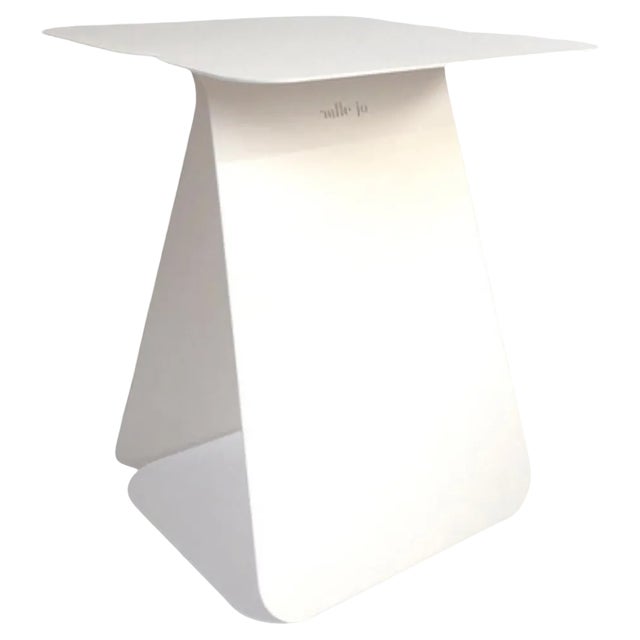 Youmy Rectangular White Side Table by Mademoiselle Jo For Sale