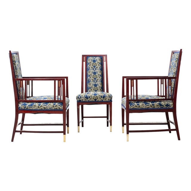 Viennese Secessionist Armchairs and Chairs by Max Benirschke / School of Prof. Josef Hoffmann, 1903, Set of 4 For Sale