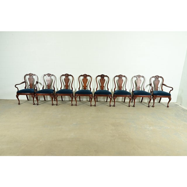 English Smith & Watson Georgian Carved Mahogany Dining Chairs, Set of Eight For Sale - Image 3 of 13