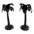 Fitz & Floyd Japan Black Palm Tree Candle Holders Mid-Century Modern Ceramic Sculptural Candlesticks - Pair For Sale