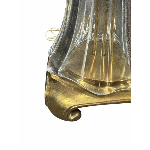 Vintage Cofrac Art Verrier Style French Crystal Table Lamp For Sale In New York - Image 6 of 12