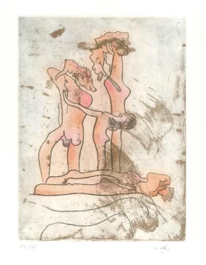 Untitled Plate 8 from Paroles Peintes Suite - 1970s - Sebastián Matta 1971