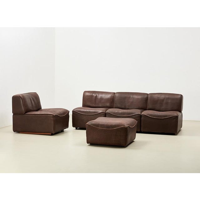 DS-15 Modular Leather Sofa from de Sede, 1970s, Set of 5 For Sale - Image 4 of 10
