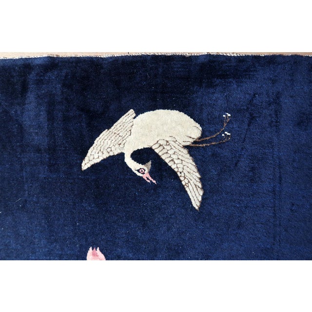 1890s, Antique Chinese Peking Rug, Cranes & Floral, 3 X 5 For Sale - Image 13 of 13