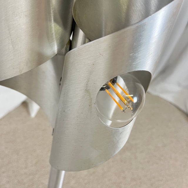 Space Age Brushed Aluminum Floor Lamp, 1970s For Sale - Image 13 of 17