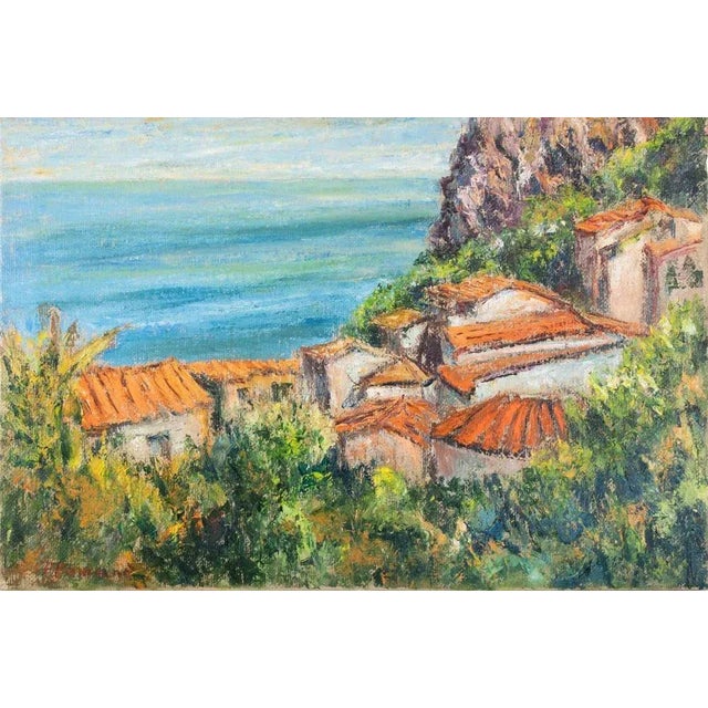 1990s Pino Romanò, View of Scilla, Oil Painting, 1990s For Sale - Image 5 of 5