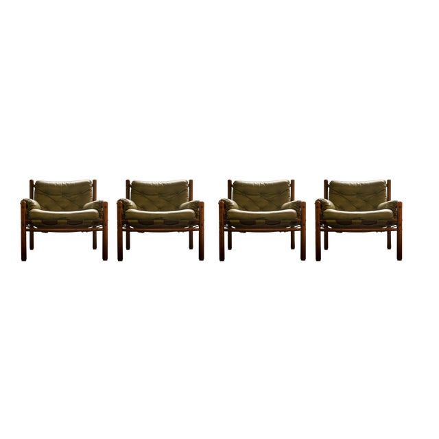 Safari Lounge Chairs from Møbel AB Arne Norell 1960, Set of 4 For Sale