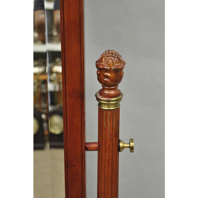 Bombay Company Cherry Wood Victorian Style Standing Cheval Mirror With Drawer For Sale - Image 9 of 18