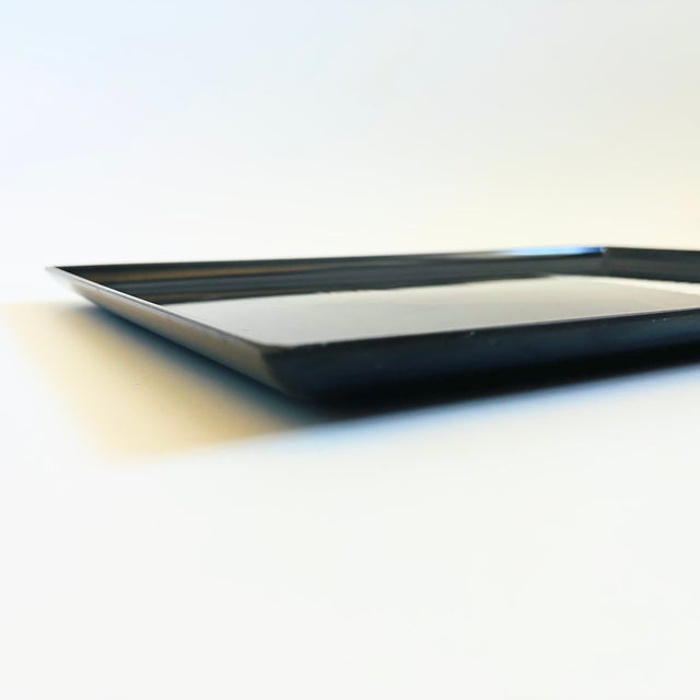 Black Large Vintage Transamerica Tray by Couroc of Monterey, Ca For Sale - Image 8 of 10