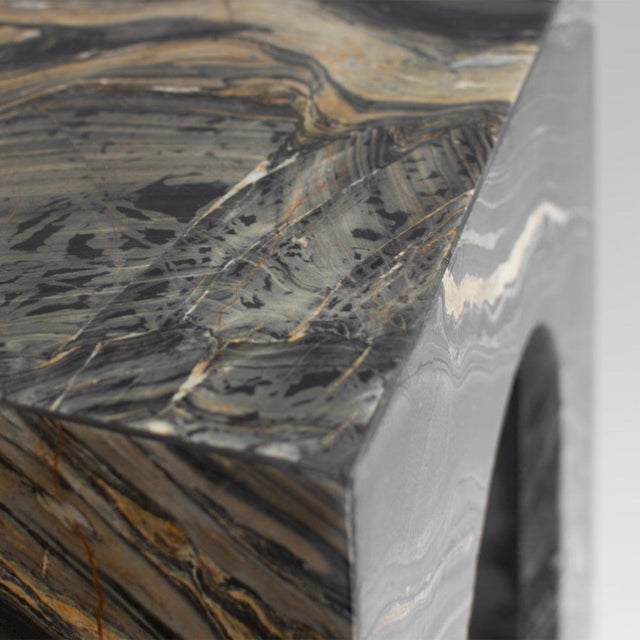 Postmodern Picasso Marble Arch Side Table from Kiwano Concept For Sale - Image 3 of 5