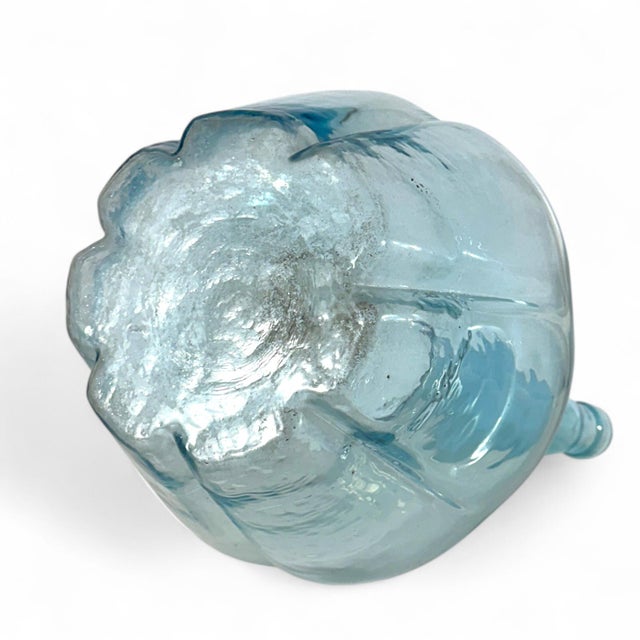 Glass Antique Blue Demijohn Carboy Bottle For Sale - Image 7 of 12