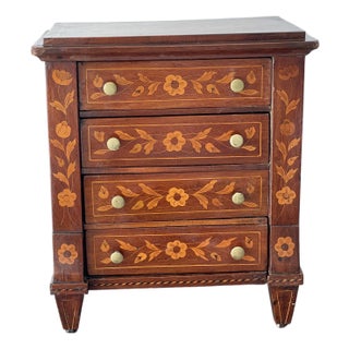 Fabulous Antique Inlay Jewelry Box With 4 Drawers For Sale