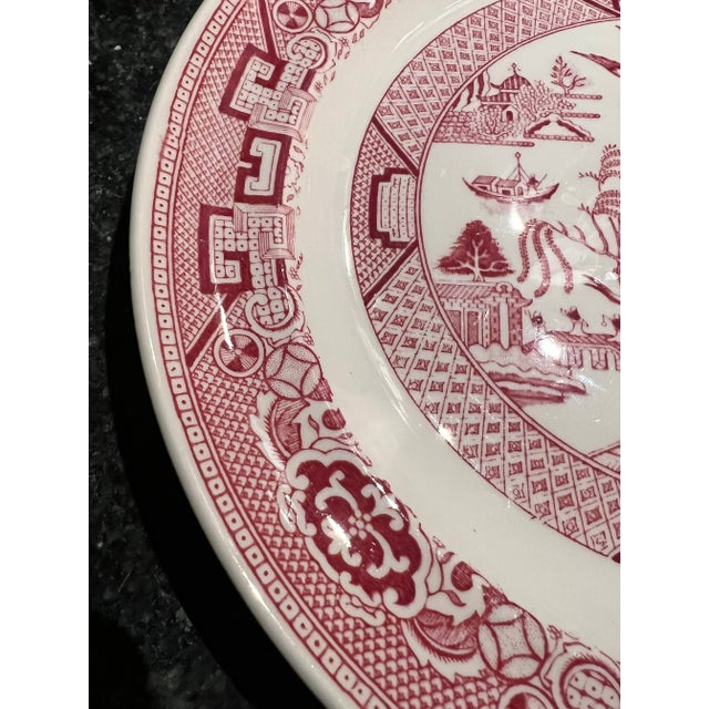 English Homer Laughlin 10” Pink Willow Dinner Plate For Sale - Image 3 of 6
