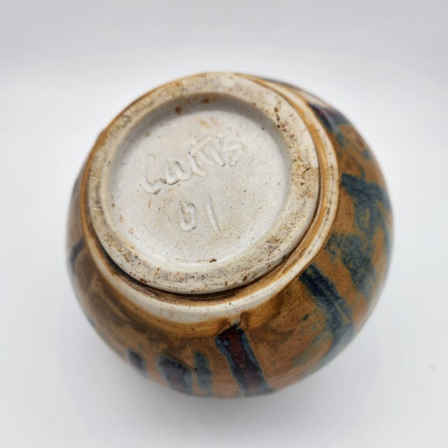 Mid-Century Modern Oxblood & Cobalt Studio Pottery Weed Pot, USA For Sale - Image 4 of 10