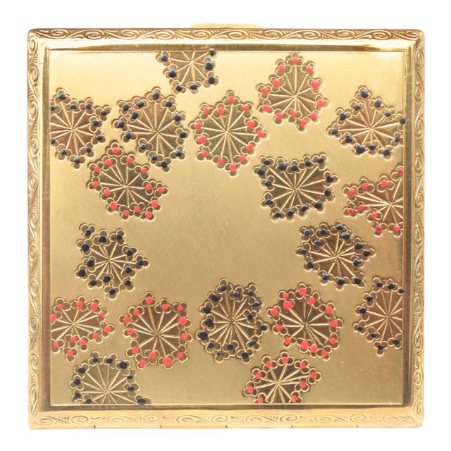 Art Deco Square Cosmetic Box, 1930s For Sale