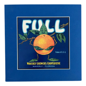 Original Vintage FULL Wavery Growers Florida Orange Crate Label, Matted - EUC