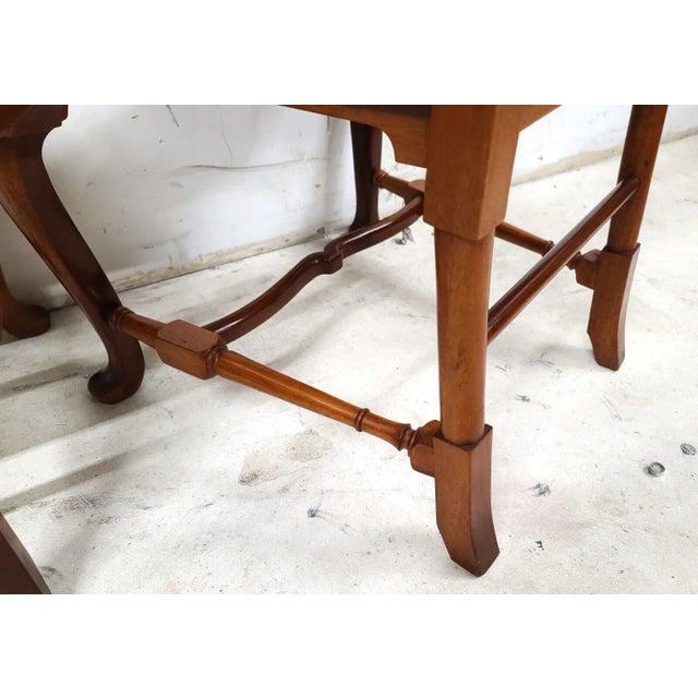Brown Mid Century Solid Cherry Queen Anne Dining Chairs - Set of 6 For Sale - Image 8 of 13