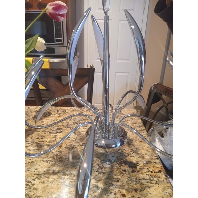 American Stunning Lumimania Wofi Chrome Led Hampton 12 Movable Prong Chandelier For Sale In Dallas - Image 6 of 7